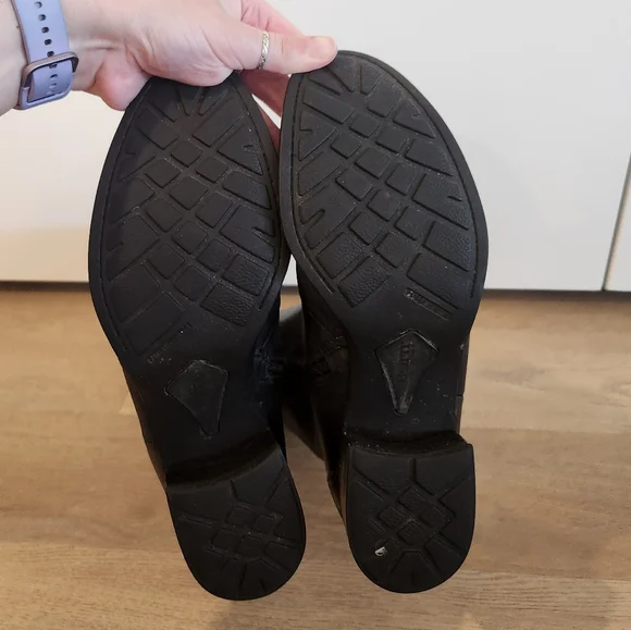 Women's Born Black Leather Zip Knee High Riding Boots Size 9.5 - Picture 5 of 7